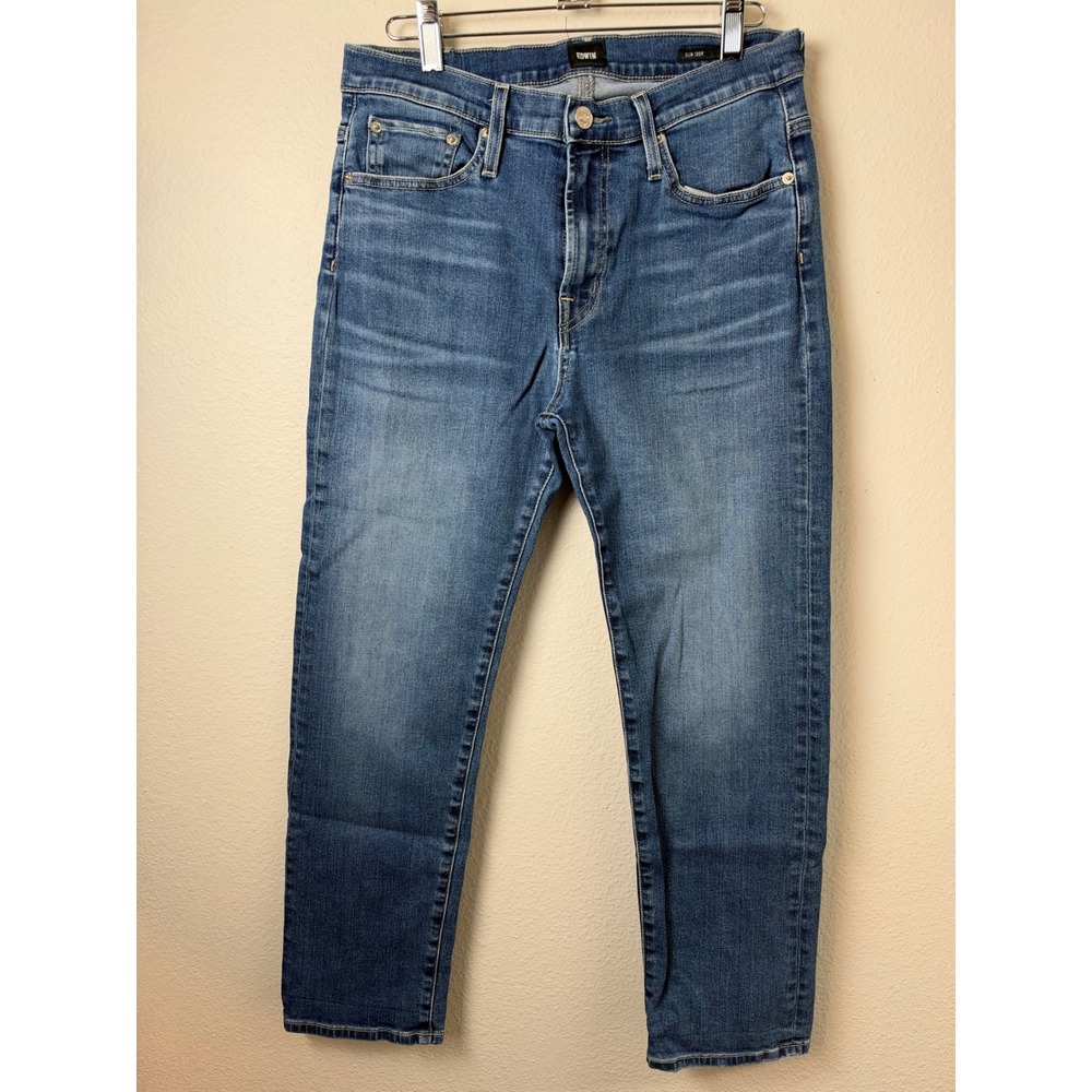 EDWIN Elin Crop Jeans Blue Slim Stretch Denim Minimalist Casual 28
